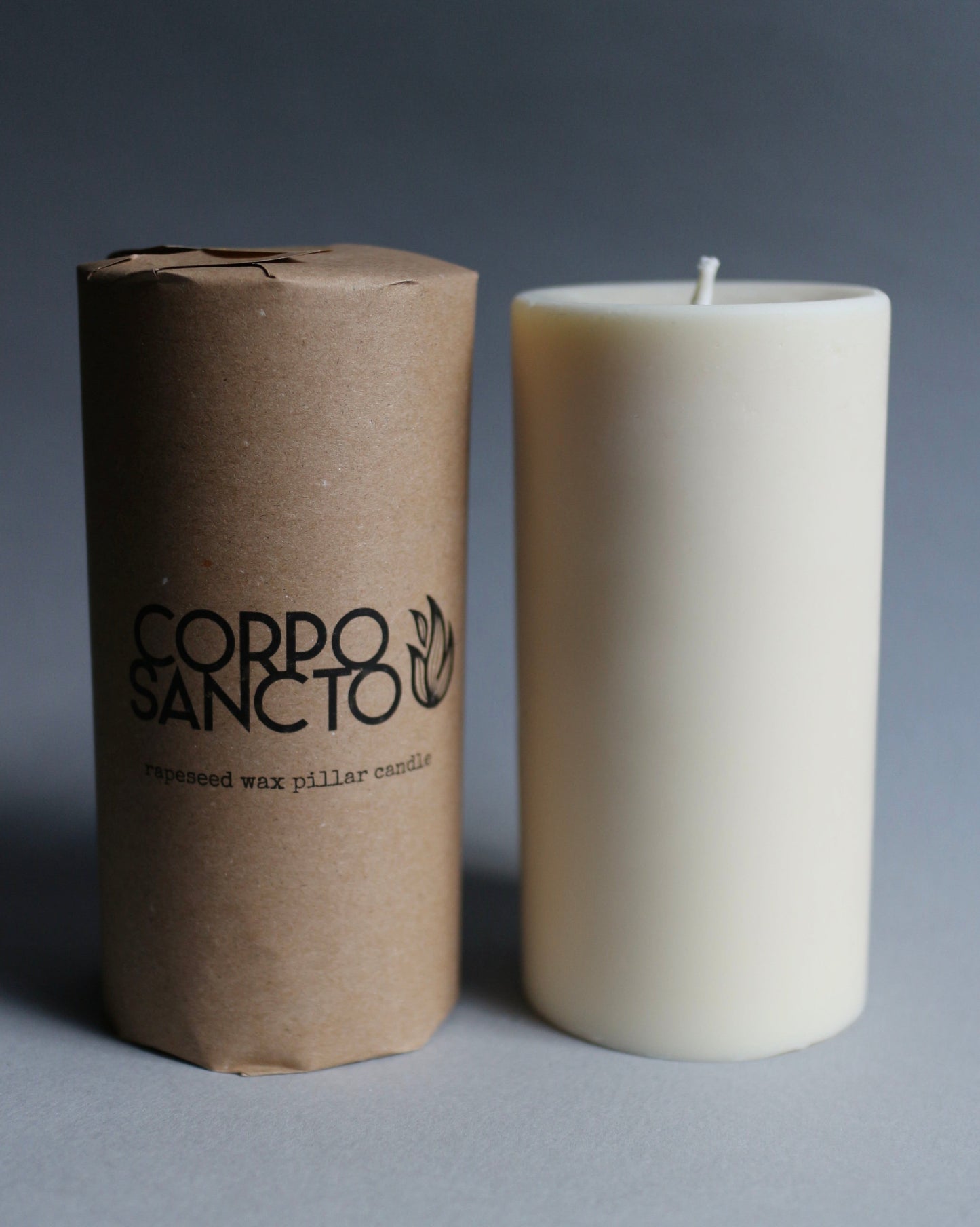 Large Rapeseed Wax Pillar Candle