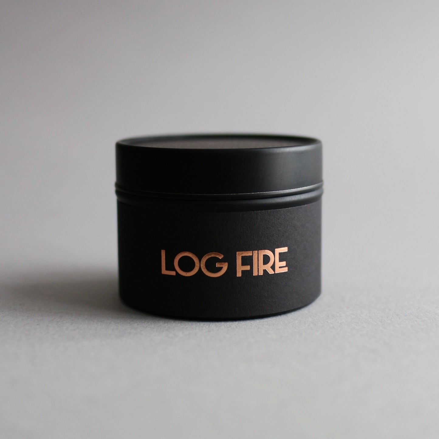 Log Fire Tin Candle