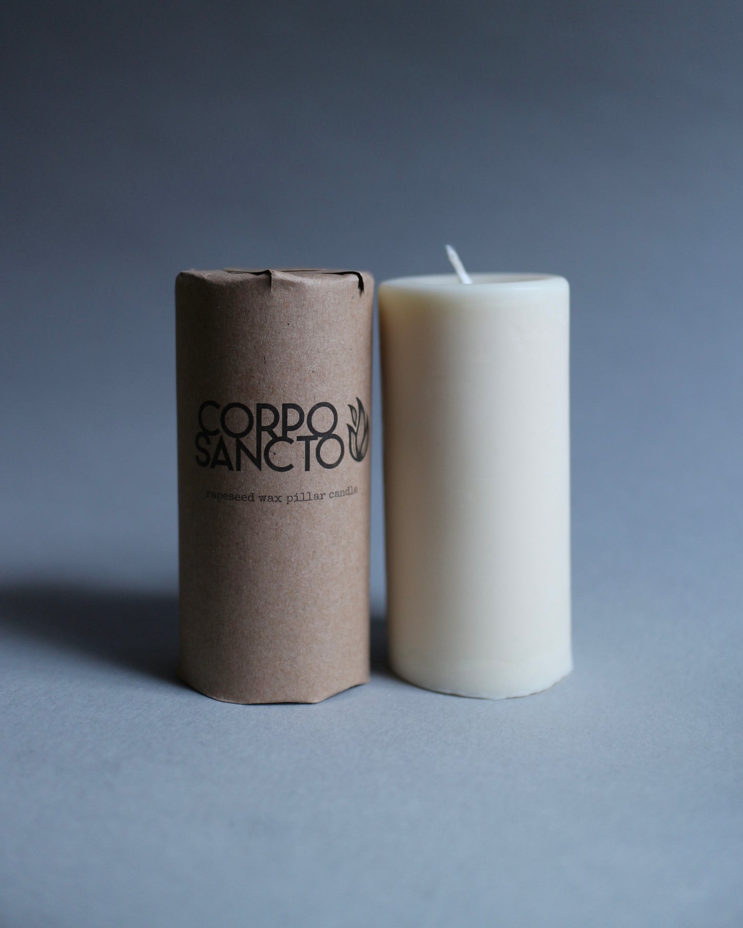 Small Rapeseed Wax Pillar Candle
