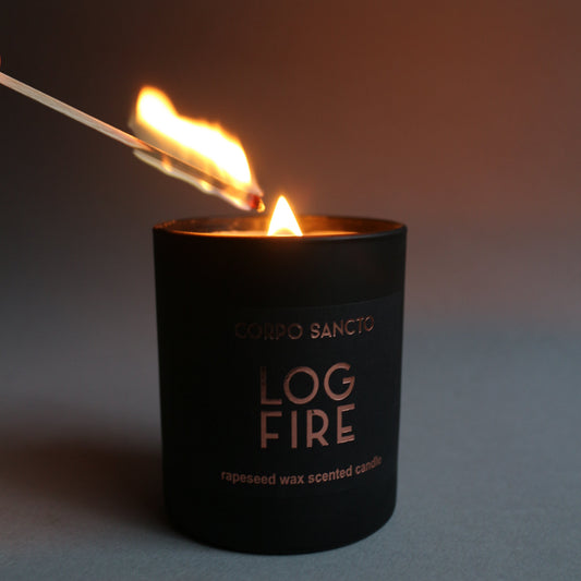 LOG FIRE NATURAL WAX CANDLE