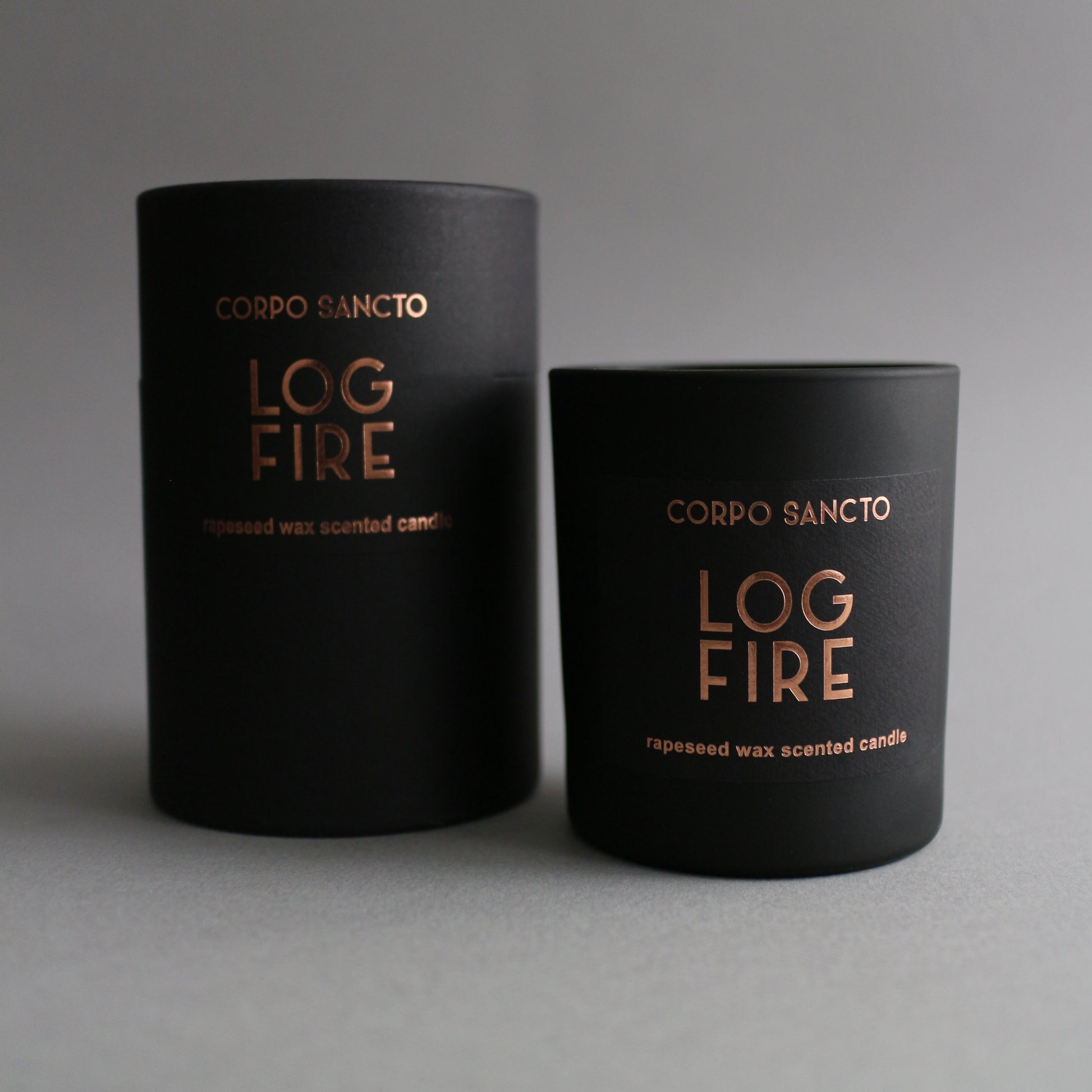 Log Fire Scented Wood Wick Candle