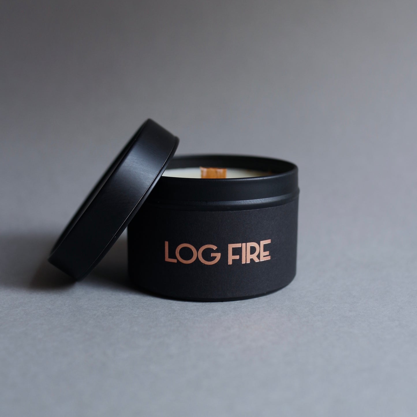 Log Fire - Rapeseed Wax & Wood Wick Tin Candle