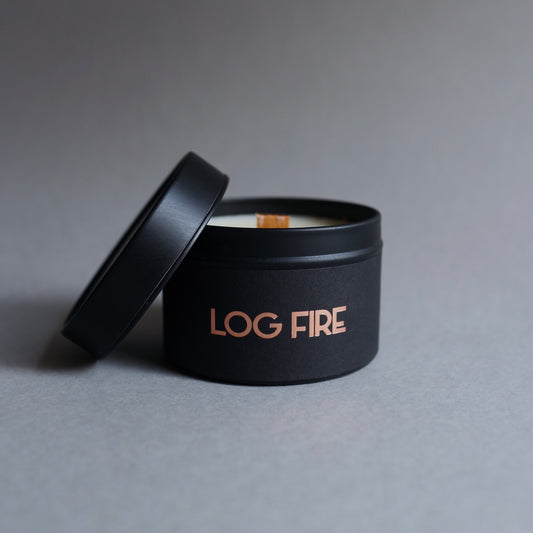 Log Fire - Rapeseed Wax & Wood Wick Tin Candle