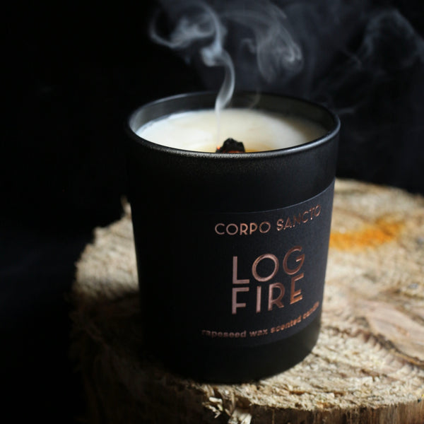 Log Fire Scented Candle