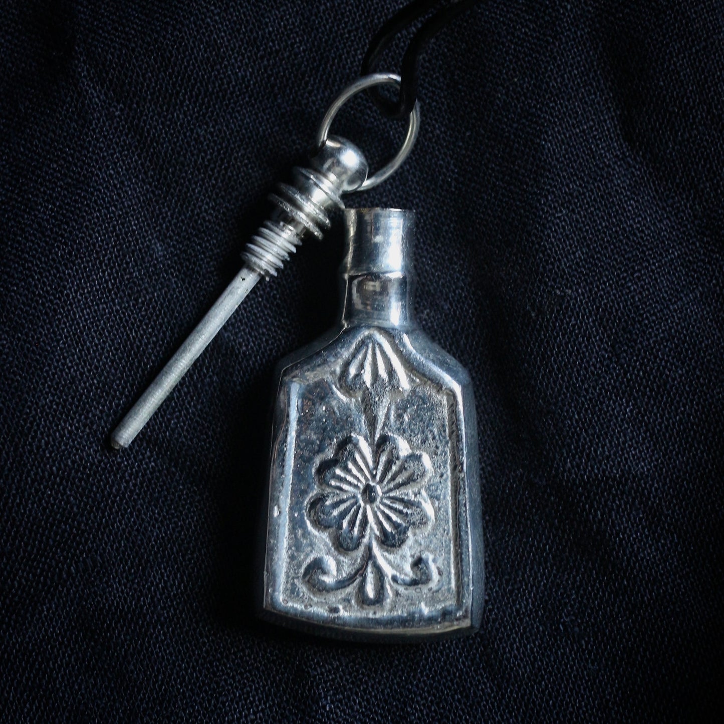 Vintage Metal Perfume Vial Necklace