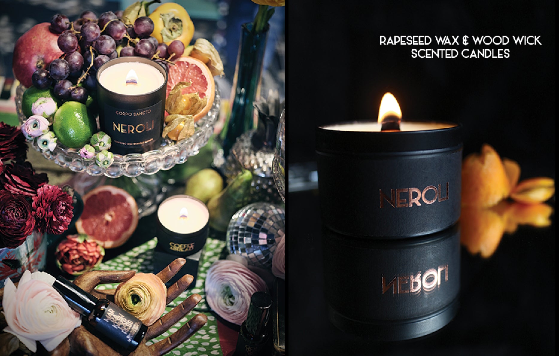 Rapeseed Wax & Wood Wick Scented Candles